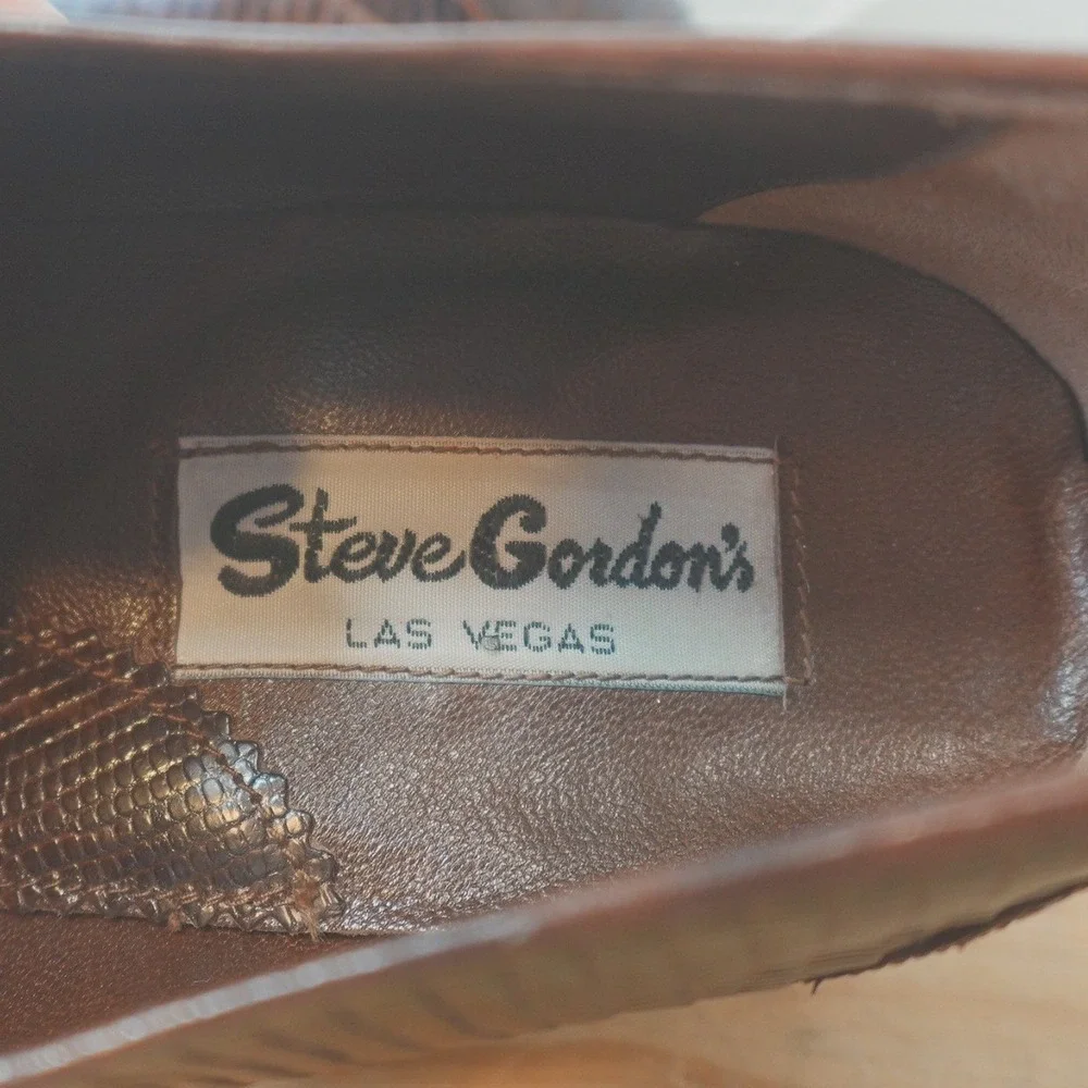 Vintage Steve Gordon's Leather Oxford Loafer Shoes Men's 7 1/2 Women's 9 Lizard